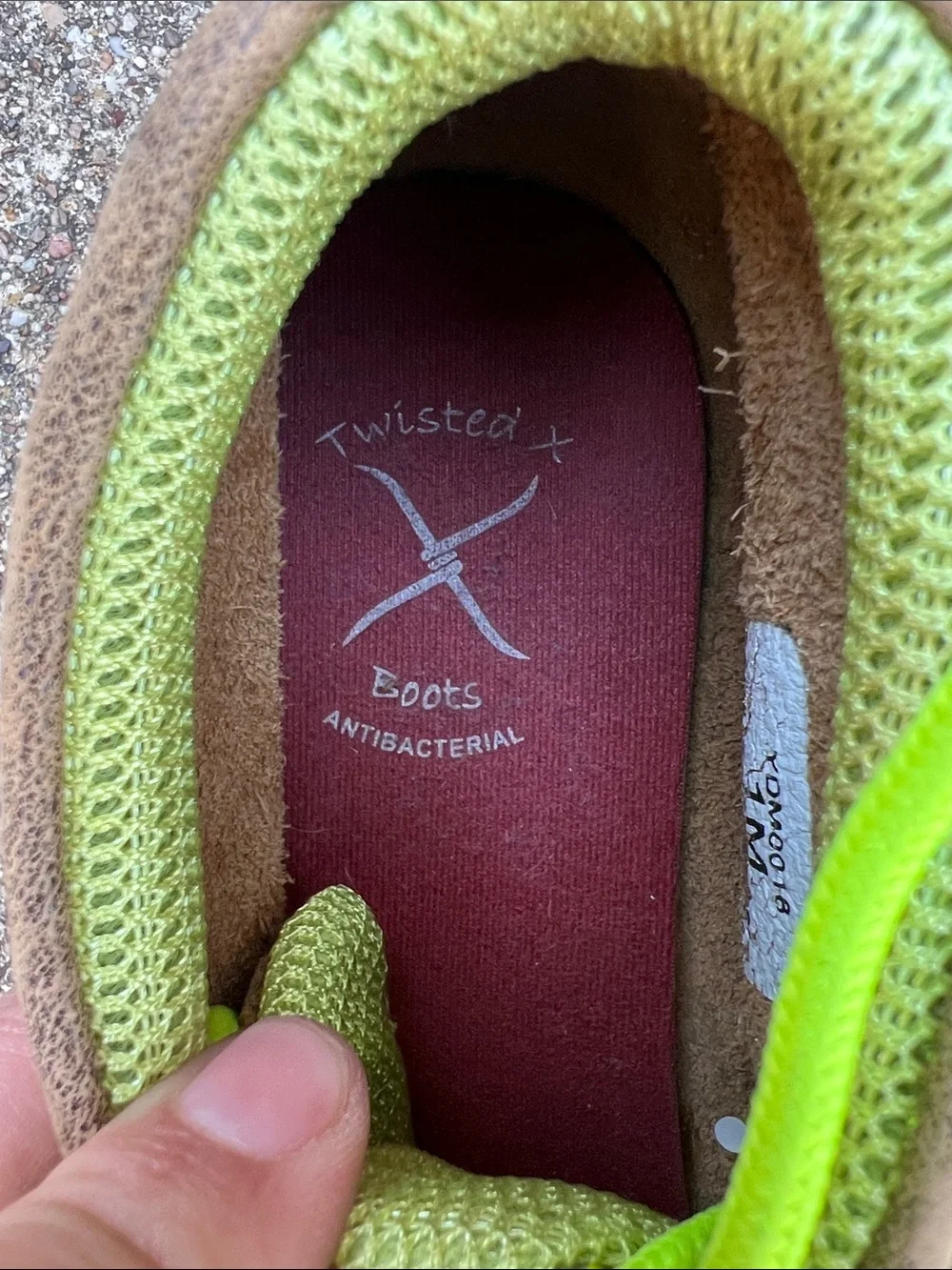 Twisted X Neon Yellow and Brown Woven Kids Moccasins